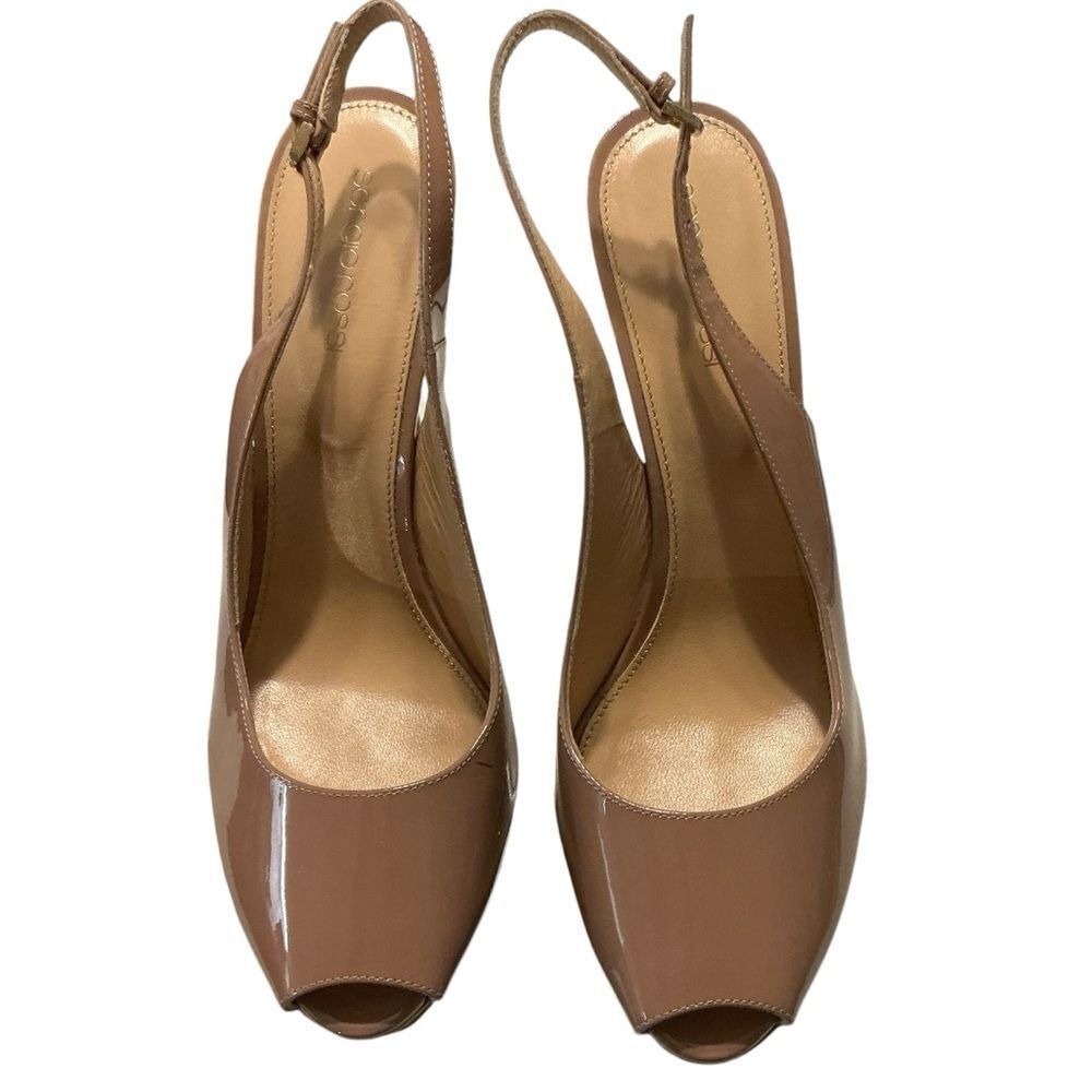 Sergio Rossi nude‎ patent heel pump size 41 US 10